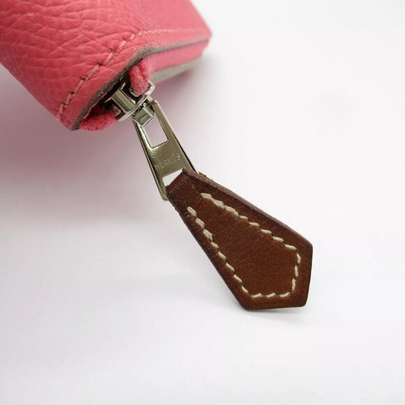 HERMES Azap SilkIn long Around zipper wallet X Epsom leather Rose azalee SHW - Picture 12 of 13